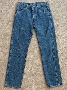 Wrangler Regular Fit Jeans 31x32 Straight Leg Cotton Denim Jeans Darkstone Blue